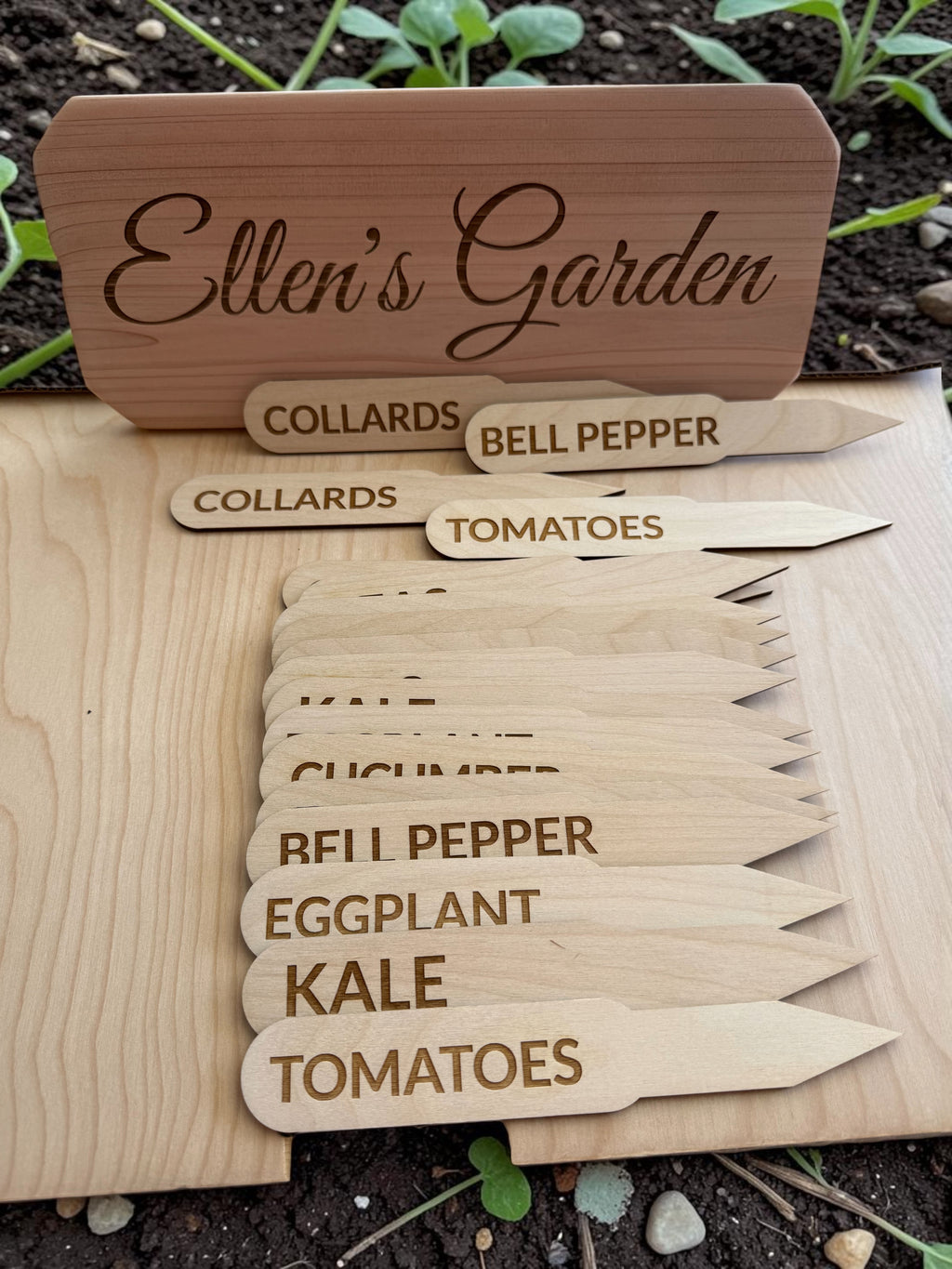 10 Wooden Garden Stakes image 1