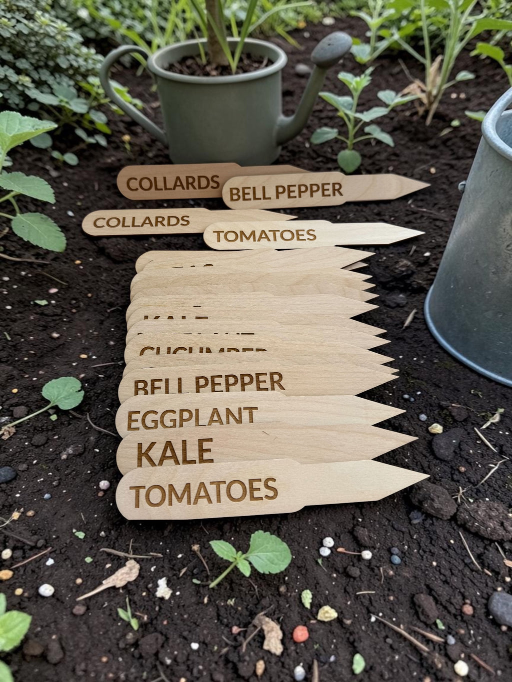 10 Wooden Garden Stakes image 0