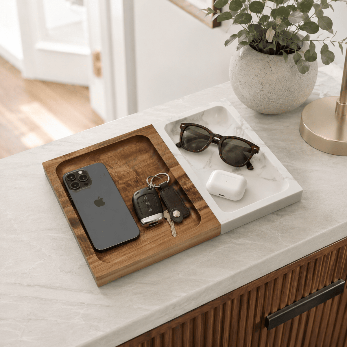 Marble and Wood Valet Tray image 4